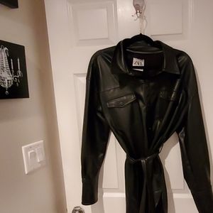 New Zara black faux leather jacket